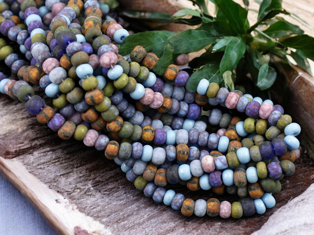 2/0 - 3/0 Aged Striped Matte Killer Frost Picasso Mix Seed Beads (20" Strand)